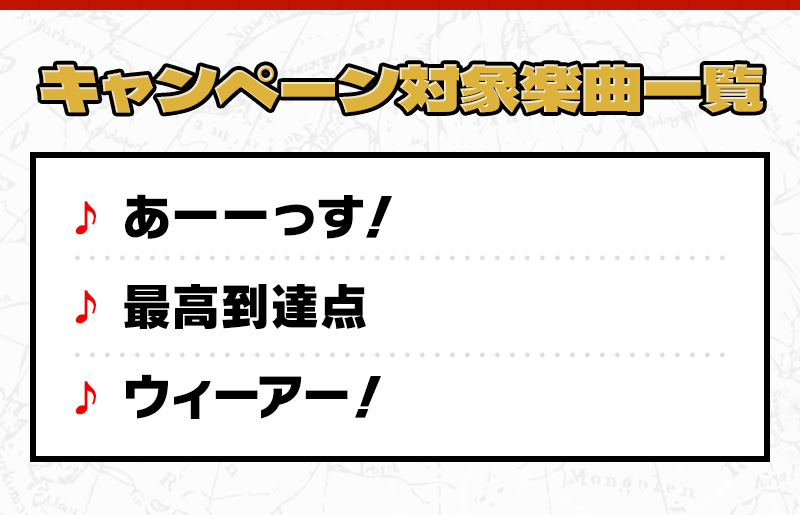 キャンペーン対象楽曲一覧